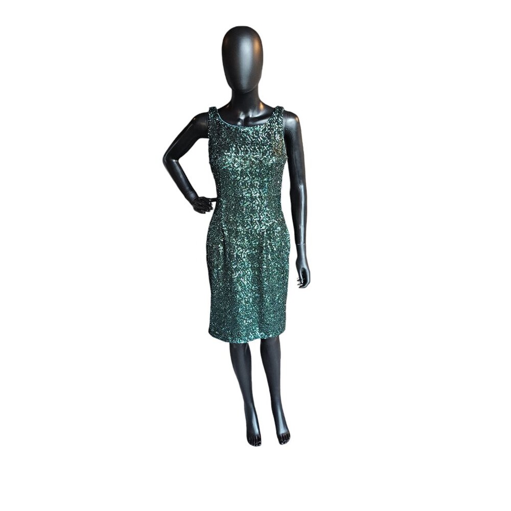 Green Sequin Sheath Dress - Studio One